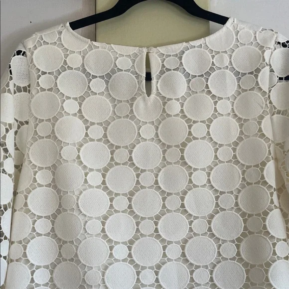 Talbots White Circle Lace Blouse - Picture 6 of 7